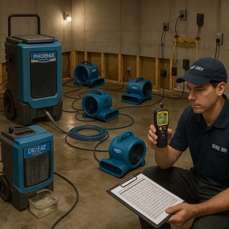 Structural Drying and Dehumidification process in Bay Point, CA